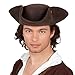 Price comparison product image Boland 04350  Noble Charles Brown Faux Leather Pirate Hat.