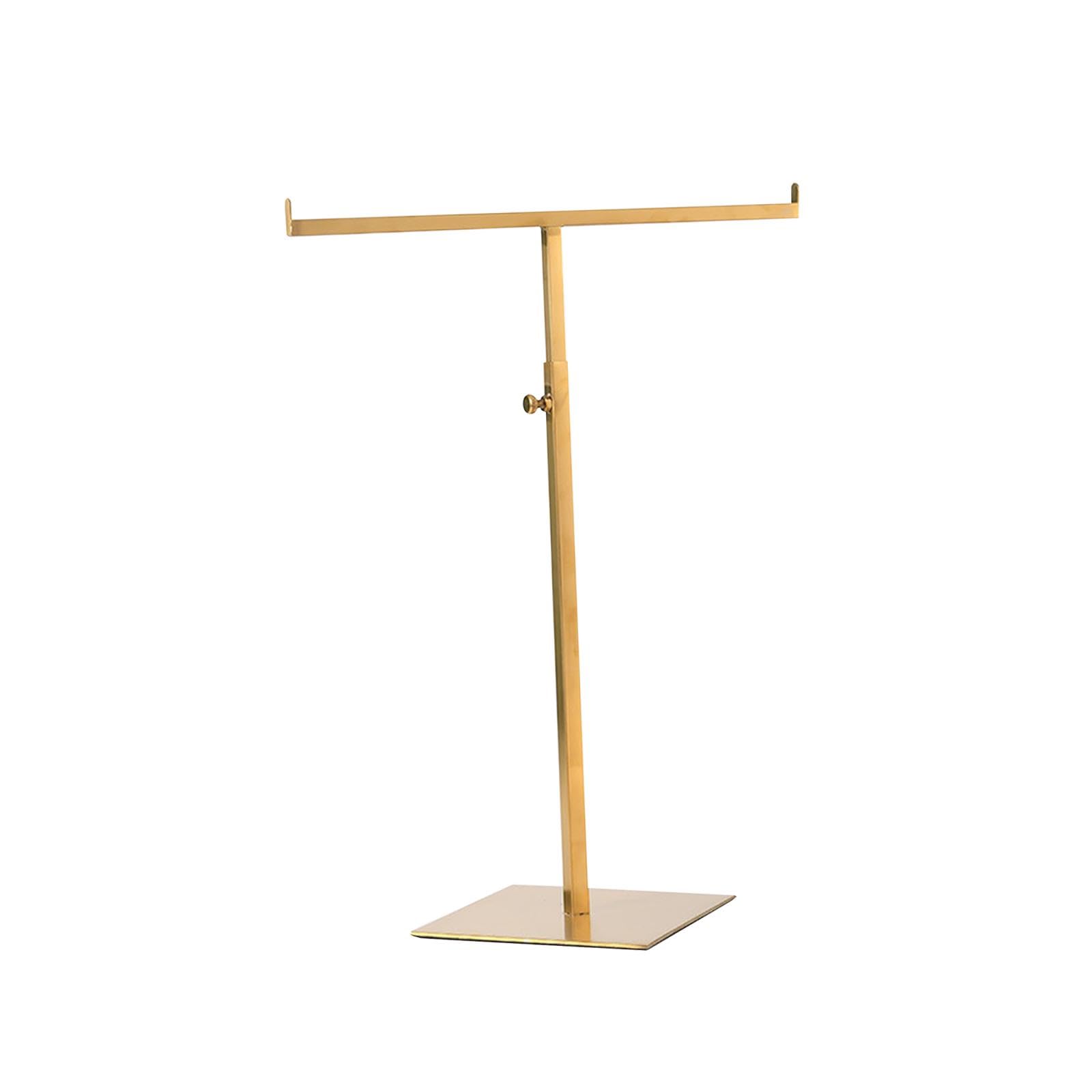 Exhibidor para Bolsos Soporte de Exhibición para Bolsos Gancho Doble Regulable Organizador de Collares Acero Resistente Adecuado para Boutique Hogar, Oro Cepillado, Individual