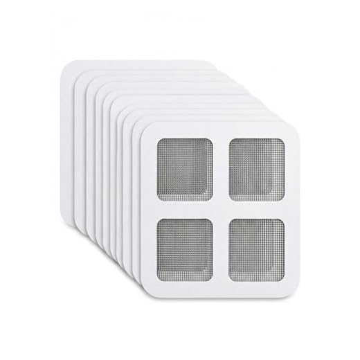 10 Pack Mesh Repair Patches, Gray Adhesive Grid Tape for Fixing Window and Door Screen Holes