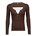 Fairy Grunge Shirt for Women Y2K Lace Patchwork Long Sleeve Henley Top Coquette Aesthetic Cute Shirts for Teen Girls (Brown, XL)