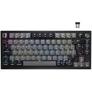CORSAIR K65 PLUS WIRELESS 75% RGB Hot-Swappable Mechanical Gaming Keyboard – Pre-Lubricated CORSAIR MLX Red Linear Switches – Top Mounted – Dual-Layer Sound Dampening – PBT Keycaps – QWERTY UK – Black