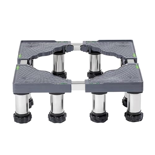 Base para Lavadora Multifuncional con 12 Patas Resistentes, Longitud/Ancho Ajustables de 45 a 70 cm, Base Gris para Secadora, refrigerador y Nevera (