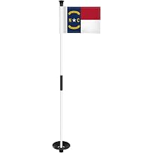 North Carolina State Golf Flag Bundle 3ft Golf Flagstick with 6x8 Inch Double Sided State Flag for Backyard Putting Greens