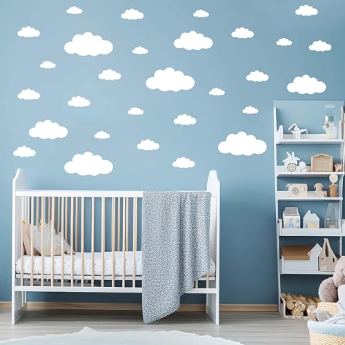 62PC White Cloud Wall Decals, Removable Wall Stickers by thovorrnl - Used condition - Image 3