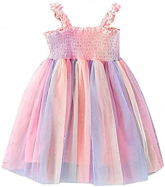 Baby Girls Tutu Dress Toddler Infant Sleeveless Layered Princess Tulle Dress Summer Beach Wedding Party Dresse (Multicolor, 2-3T)