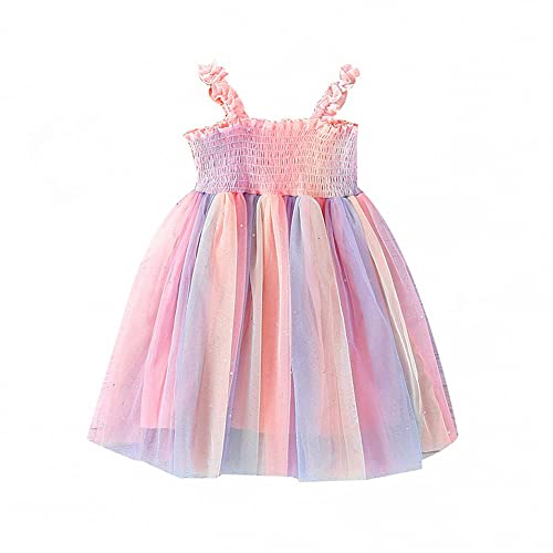 Baby Girls Tutu Dress Toddler Infant Sleeveless Layered Princess Tulle Dress Summer Beach Wedding Party Dresse (Multicolor, 3-4T) #TOP22