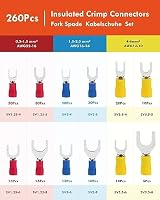 Gorffy Gabelkabelschuhe, Ringkabelschuhe, Kabelschuhe, 0,5-6,0 mm² Ringösen Kabelschuhe, Kabelschuhe Set, Isolierte Elektrische Crimpverbinder – Ansicht 2