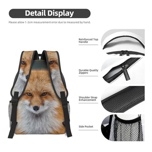 Sac à dos étudiant renard noir imperméable de grande capacité
