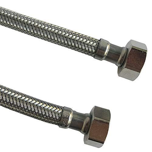 Somatherm FP985-22 2 x FF Stainless Steel Hoses 15 x 21 50 cm, Grey, Gray, 500mm- DN8 - Image 3