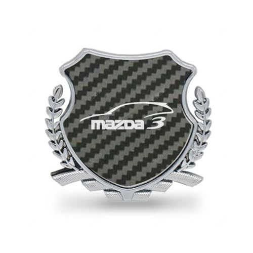 マツダ3 ファストバック 車用 ロゴ 3D 金属 ステッカー 車用 3D エンブレム ステッカー マツダ3 BP系 mazda3 ファストバック 3D 車エンブレム おしゃれ 金属装飾ロゴバッジステッカー 粘着式の車のロゴ 簡単取付(炭素繊維紋/1枚)