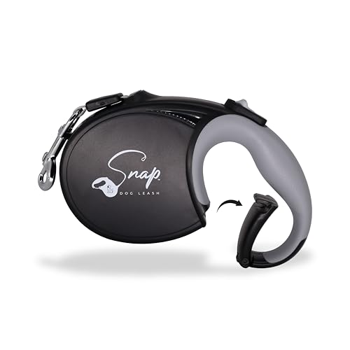 Snap Retractable Dog Leash with Built-in Clip, Hands-Free Connect...