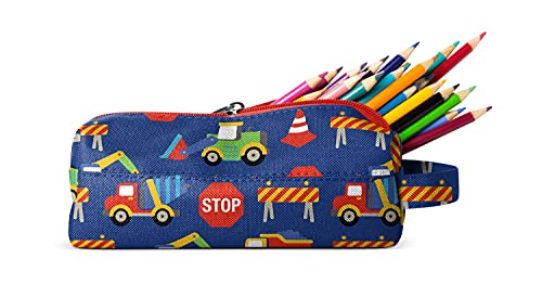 Simple Modern Pencil Case, Pouch, Box For School | Kids Durable Bag Organizer For Office, Makeup And Travel Supplies| Polyester Zip Pouch | Hudson Collection | Under Construction #TOP1