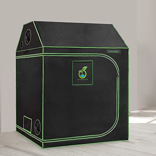 Serenelife Lightweight Hydroponic Grow Tent Garden - 60'' X 60'' X 72'' Indoor Plant Growing System W/ Durable Reflective 600D Mylar, Observation Window - Includes Removable Floor Tray, Pole Shelf #TOP7