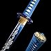 SANJISTU Samurai Sword | Traditional Hand-Forged Katana Swords Authentic Japanese Anime Samurai | High Carbon Steel Katanas Collection Sharp Full Tang (Blue Katana)
