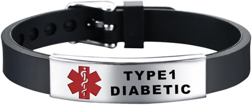 RENYILIN Stainless Steel Medical ID Bracelet | Eco-friendly Silicone, Adjustable, Emergency First Aid, Medical Alert ID