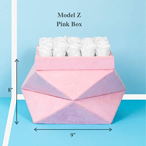 Premium Roses| Real Roses That Last a Year | Fresh Flowers| Roses in a Box (Pink Box, Large)