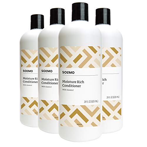 Amazon Brand - Solimo Moisture Rich Conditioner, 28 Fluid Ounce (Pack of 4)