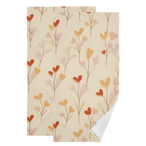Toallas de mano con corazones y flores para llenar de alegría y color tu baño y cocina 2