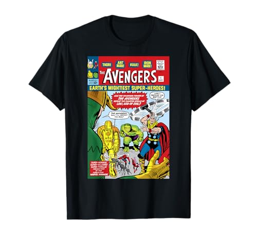 T-shirt Marvel The Avengers First Issue en coton pour fan de comics rétro