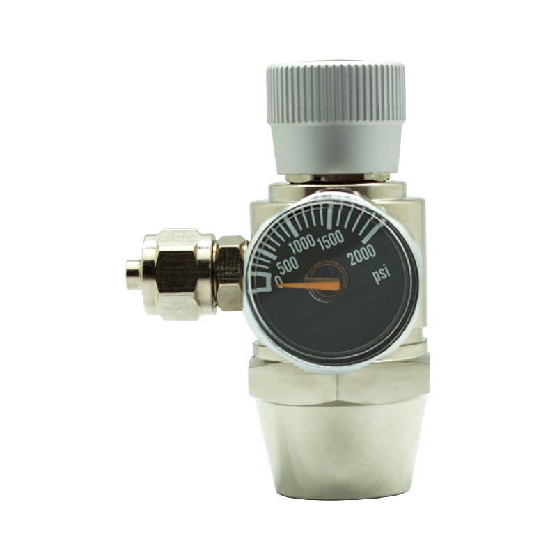 Aquarium CO2 Pressure Regulator Valve with Gauge, 2000 PSI, for Plant Systems 45g 5/8-18UNF CO2 cylinder pressure reducing valve (5/8-18UNF)