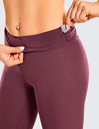 CRZ YOGA Damskie legginsy do jogi, z wysokim stanem, kompresyjne, sportowe legginsy treningowe - Naked Feeling Soft - 71 cm, ciemny Adobe, 40