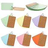 JANMIN 300pcs Index Cards Sturdy Cards, 6 Colors Kraft Paper Binder Ring Flash Card Memo Scratch Pad