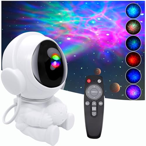 Astronaut Galaxy Projector LED Night Lights for Kids Nebula Ceiling Lamp Star Light Nightlight Kids for Room Deco with Timer and Remote