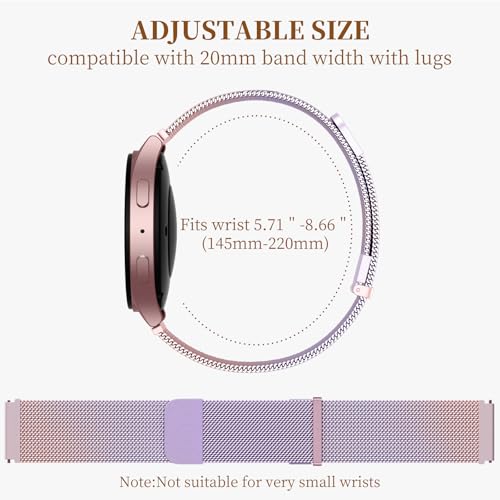 GEAK Metal Bands Compatible with Galaxy Watch 7 Band/6/5/4/FE/Pro/Classic/Samsung Active 2 40mm 44mm 45mm 43mm 47mm 42mm 46mm - 20mm Stainless Steel Milanese Mesh Loop Magnetic Strap for Women Men by GEAK - Used condition - Image 8