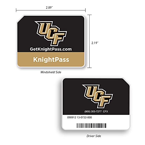 Image of NCAA University of Central Florida KnightPass Toll Sticker by E-PASS; Prepaid Toll Program, Works on All Toll Roads in FL, GA, NC