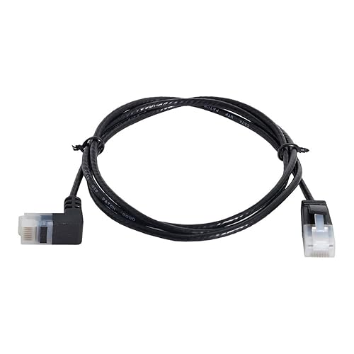 Vista 18 de xiwai Cable Ethernet Cat6 ultradelgado RJ45 en ángulo a recto UTP Cable de conexión de 90 grados Cat6a LAN para portátil router TV Box (6.6 ft)