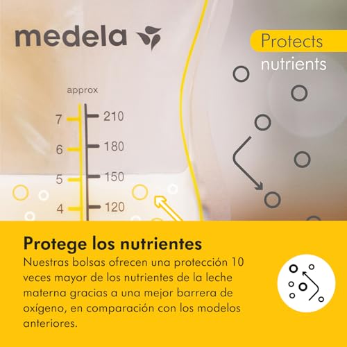Miniatura 8 de Medela Bolsas De Almacenamiento De Leche Materna Easy Pour, Bolsas Desechables De 210 Ml, A Prueba De Fugas, Protegen Los Nutrientes De La Leche, Sin Bpa, Paquete De 100, Exclusivo En Amazon
