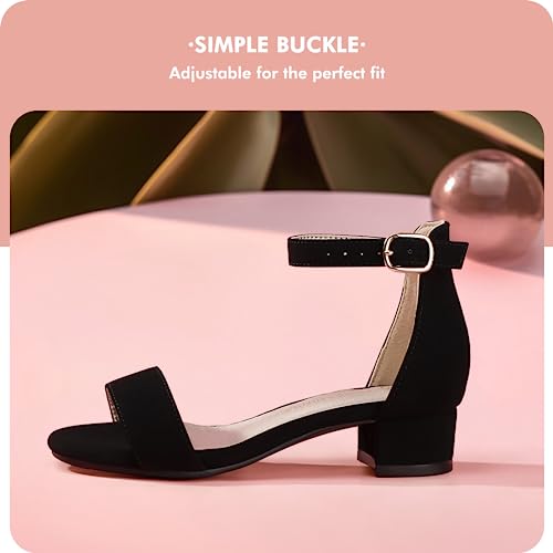 Image of PANDANINJIA Girls Dress Shoes Toddler Kids Heels Sandals Flower Girl Shoes