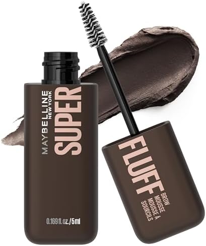 Maybelline Superfluff Volumizing Brow Mousse, All Day Tinted Brow Gel For Soft Full Brows, Black Brown, 1 Count