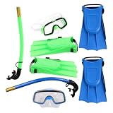 Cabilock Schnorchelset Halbtrockene Taucherbrille mit Antibeschlag Elastischem Rand und Verstellbarem Schnorchel für Schwimmen und Tauchen