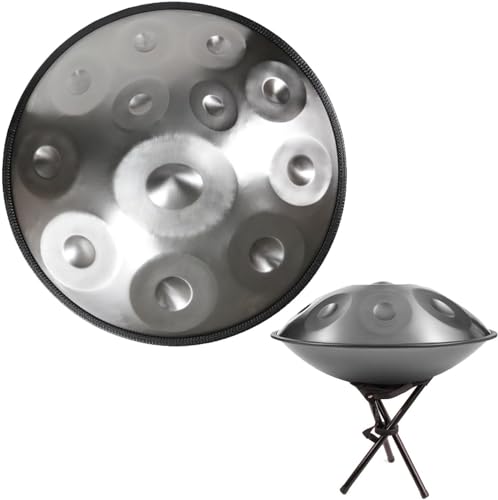 Handpan Drum Harmónico de aço inoxidável 9/10/12 notas e 22 polegadas com saco macio de tansporte, p