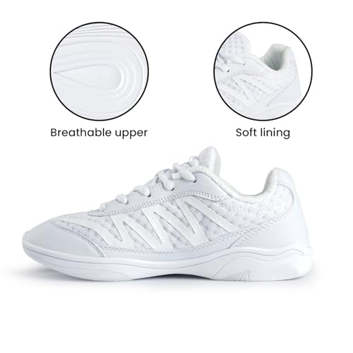 TAILORIA Cheer Shoes Girls-White & Black Cheerleading Dance Sneakers for Competition Sport Training by TAILORIA - Image 5