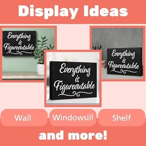 JennyGems Everything is Figureoutable Wooden Sign Home Office Positivity Desk Decor and Uplifting Gift Problem Solving Motivation Inspirational Farmhouse Made in USA