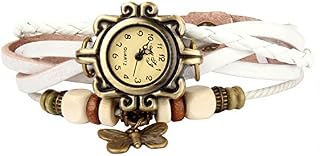 New Beautiful Bohemian style Retro Handmade Leather Women's Watches for Beauty (White)