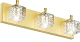 Ralbay Gold Bathroom Vanity Light Fixtures 3 Lights Gold Modern Crystal Bathroom Vanity Light Fixtur