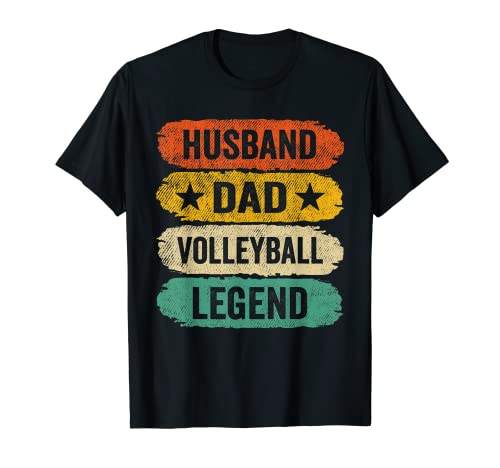 Mens Funny Volleyball Quote, Retro Husband Dad Volleyball Legend T-Shirt