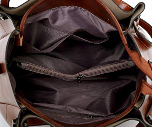 Women Handbags PU Leather Bag Shoulder Portable Messenger bag Purses 4 Pcs Set4