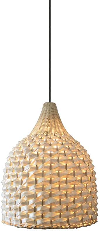 Abat-jour naturel et suspension osier pour luminaire de plafond rétro en bambou E27