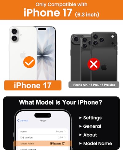Image of Vihibii for iPhone 17 Cover Magnetic Back with Build-in Stand, [Compatible with Magsafe], Rugged Shockproof Protective Back & Transparent Slim Case for iPhone 17 2025 6.3 inch, Clear