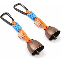 2 Pack Bear Bells with Handwoven Rope for Hiking Camping - Outdoor Safety Alert Bell to Deter Bears, Wildlife Warning for Backpacking, Trekking in Bear Country, Great Gift for Hikers