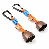 2 Pack Bear Bells with Handwoven Rope for Hiking Camping - Outdoor Safety Alert Bell to Deter Bears, Wildlife Warning铃 for Backpacking, Trekking in Bear Country, Great Gift for Hikers