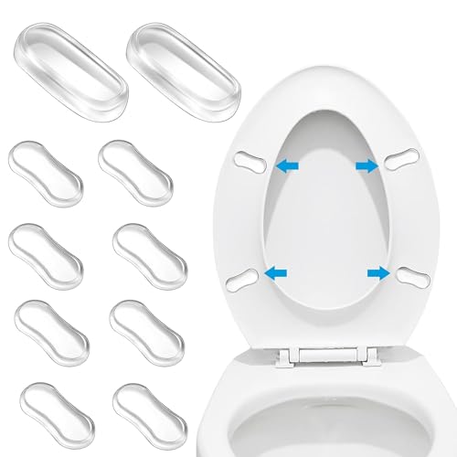 10 Stück wc Sitz puffer Gummi-Puffer für Klobrille Ersatzteile Reduzieren Geräuschlücken, Selbstklebend, für Zuhause, Büro, Hotel (Weiß)