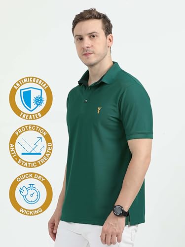 Image of STELLERS Men's Premium Regular Fit Polo T-Shirt's |Feather Touch Feel | Odour Resistant| Anti-Static| Wrinkle Free | Quick Dry | Stretchable | Lightweight | Sweat-Proof