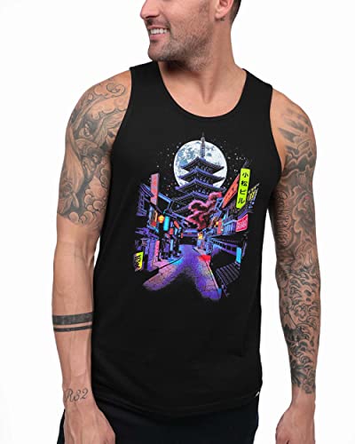 Into The Am Night District Tank Tops For Men - Summer Beach Sleeveless Fashion Men's Tank Tops (Black, Medium) #TOP29
