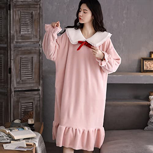 Chemise de nuit femme flanelle pyjama hiver chaud vêtements de nuit amples 819 L