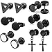 Produktbild Oumezon 6 Paar Herren Ohrstecker Creolen Tunnel Ohrringe Herren Pierced Earrings Silber und SchwarzOhrclips Creolen Ohrhänger Edelstahl Creolen Ohrringe Set